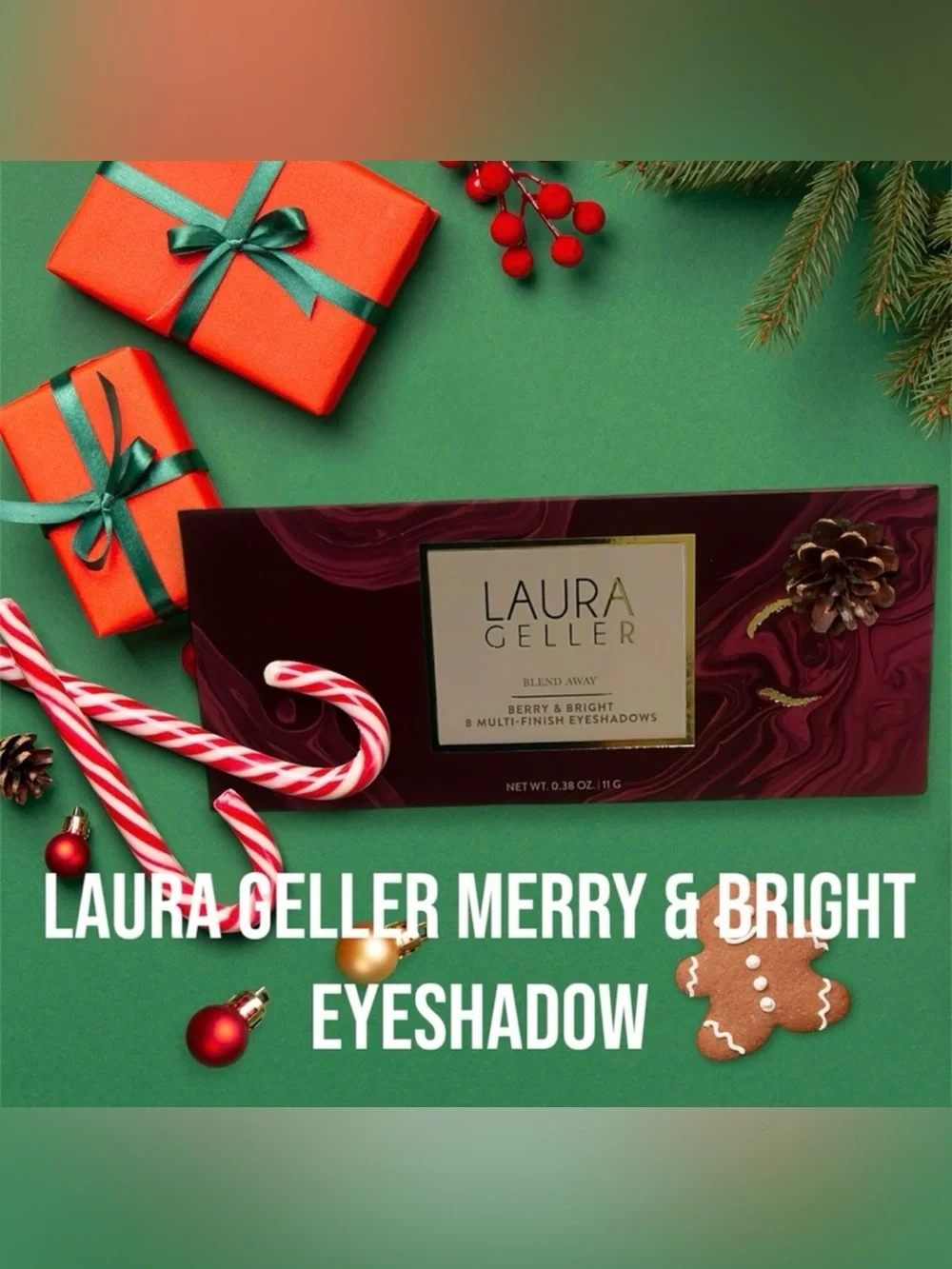 Laura Geller Blend Away Berry & Bright 8 Multi Finish Eyeshadows NWT
